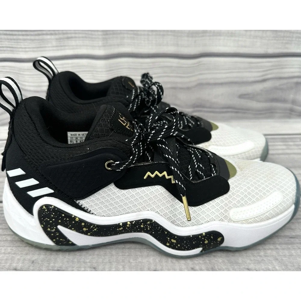 ADIDAS D.O.N. ISSUE #3 GOLD METAL BASKETBALL SHOES - WHITE‎ BLACK GOLD - MEN 8.5